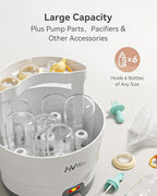 HEYVALUE Bottle Sterilizer, Baby Bottle Sterilizer, Easy One Button Control Electric Bottle Sterilizer (Esterilizador de Biberones), for Baby Bottles, Pacifiers, Breast Pump Parts, BPA-Free