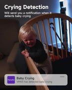 Baby Monitor with Camera and Audio - 2K Color Night Vision, WiFi Video Baby Monitor - 355° Pan/70°Tilt, AI Motion/Cry/Temp/Humidity Alerts, 2-Way Audio, App for 20 Users, 8 Lullabies