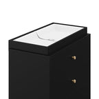 Storkcraft California 3-Drawer Chest with Removable Changing Topper (Black with Driftwood) – GREENGUARD Gold Certified, Interlocking Drawer System, Pre-Installed Tracks, Easy Assembly