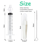 Baby Nasal Irrigator, 4PCS Nasal Syringe for Baby, Syringe Nasal Irrigator with Tweezers & Cleaning Brush, Baby Nasal Aspirator with Silicone Nasal Suction Tips Portable Baby Nasal Syringe