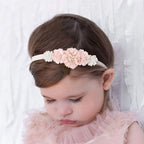 Baby Girl Nylon Headbands Flower Hair Bows Accessories-Elastic Hair Band Crown Handmade FLoral Wraps Birthday Gifts for Girls Newborn Infant Toddler 3Pcs