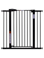 BABELIO 36" Tall Baby Gate, 26-40" Wide Auto Close Pet Gate, Pressure Mounted Metal Dog Gate, Easy-Install No Drilling, No Tools Required, with Wall Protectors and Extension Kits, Black