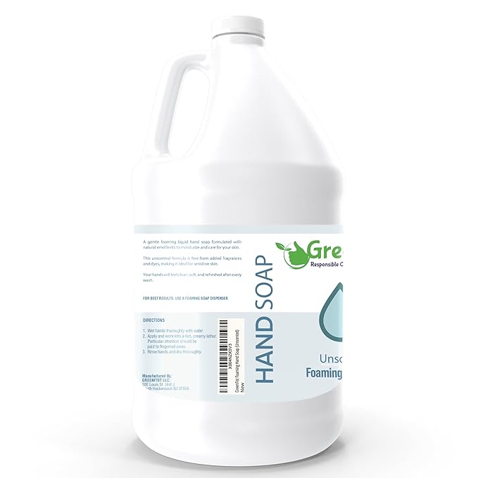GreenFist Foaming Hand Soap Refills Unscented Jug Foam Refill Made in USA, 128 ounce (1 Gallon)