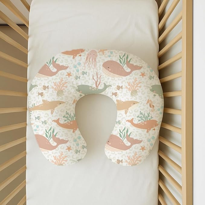 Nursing Pillow Covers 2 Pack, Breastfeeding Pillow Slipcovers Soft and Stretchy, Nursing Covers for Baby Girls Boys Newborn