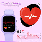Smart Watch for Kids No Phone Needed, Tempered Glass Fitness Tracker Watch Boy Girl Teens with 19 Sport Modes, Pedometer, Sleep Monitor, Kids Watch Birthday Gifts Toy Gift for Girls Boys 6-16 (Purple)