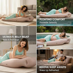 Inflatable Pregnancy Pillow - Full Body Maternity Airbed with Belly/Head Hole, Relieves Back Pain- Pregnancy Belly Pillow- Comfortable Support for Pregnant Women