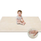Baby Play Mat for Floor, 1.3'' Thick Memory Foam Tummy Time Mat - Super Soft Coral Velvet Nursery Rug with Non-Slip Backing, Crawling Mat for Toddlers/Infants, Yoga & Tatami Use, 50''x 50''