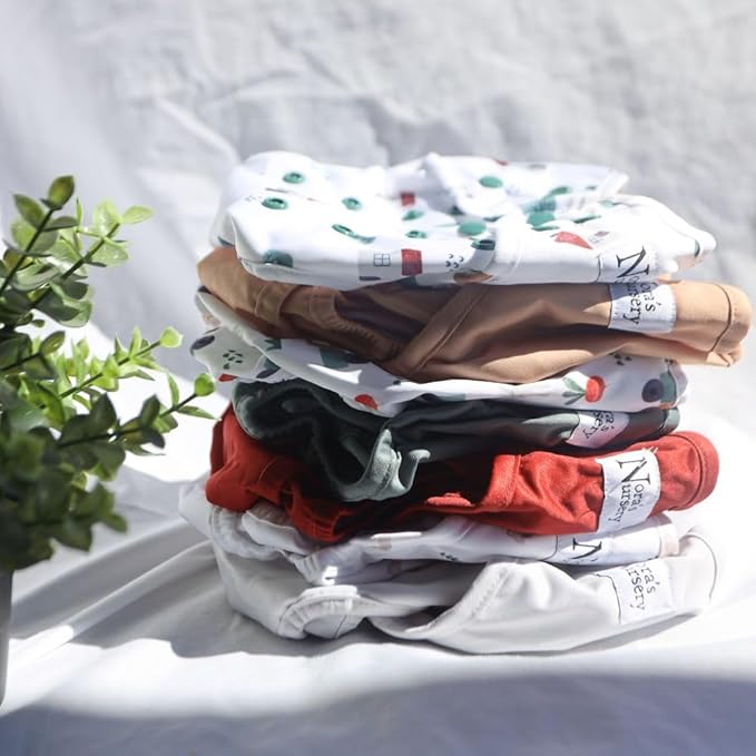 Nora's Nursery Cloth Diaper Cover, Reusable Cover with Snap Closure for Flat or Fitted Inserts - 7-Pack with Wet Bag - On The Farm