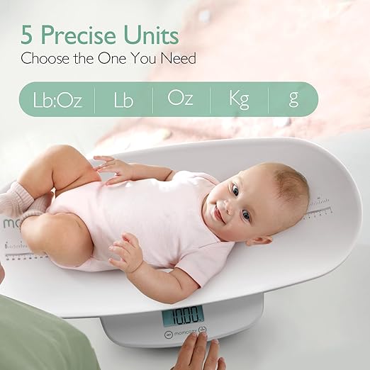 Momcozy Baby Scale, Multi-Function Scale for Body Weight&Height Measurement, Large Capacity for Toddler&Children&Pet&Adult, Perspectives Switch, Removable Tray, 5 Units, Digital LED Screen, Auto-Off