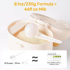 NCVI Formula Dispenser On the Go, Portable Baby Travel Milk Powder Formula Container Holder to Go with Scoop Suitable for Diaper Bag Backpack, Ready to Brew Milk Newborn Infant (White Sheep)