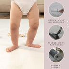 Premium Baby Play Mat 60”x80” Light Gray – Cloud-Soft Coral Velvet Memory Foam Rug for Crawling & Play – Non-Slip, Water-Repellent, Easy-Care Tummy Time Mat – Non-Toxic Padded Playmat