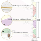 Growth Chart Wall Hanging, Portable Kids Wall Ruler Removable Height Measure Chart for Boys Girls Growth Ruler from Baby to Adult for Child's Room Decoration 79''7.9'' (Pink)