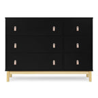 GAP babyGap Legacy 6 Drawer Dresser with Leather Pulls and Interlocking Drawers - Greenguard Gold Certified, Ebony/Natural