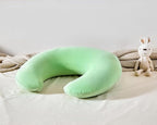 Nursing Pillow, Plus Size Breastfeeding Pillow Original Support for Baby Boys Girls Breastfeeding Essentials, with Removable Soft Cotton Cover (Green, Large (25.59 * 20.08 * 6.30 Inches))