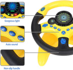 Coherny Simulated Driving Controller Portable Simulated Driving Steering Wheel Copilot Toy Children's Educational Sounding Toy Small Steering Wheel Toy Gift Funny Interactive Driving Wheel with Music