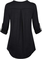 Joymom Maternity Rolled Long Sleeve Nursing Tops Tunic Blouses Breastfeeding