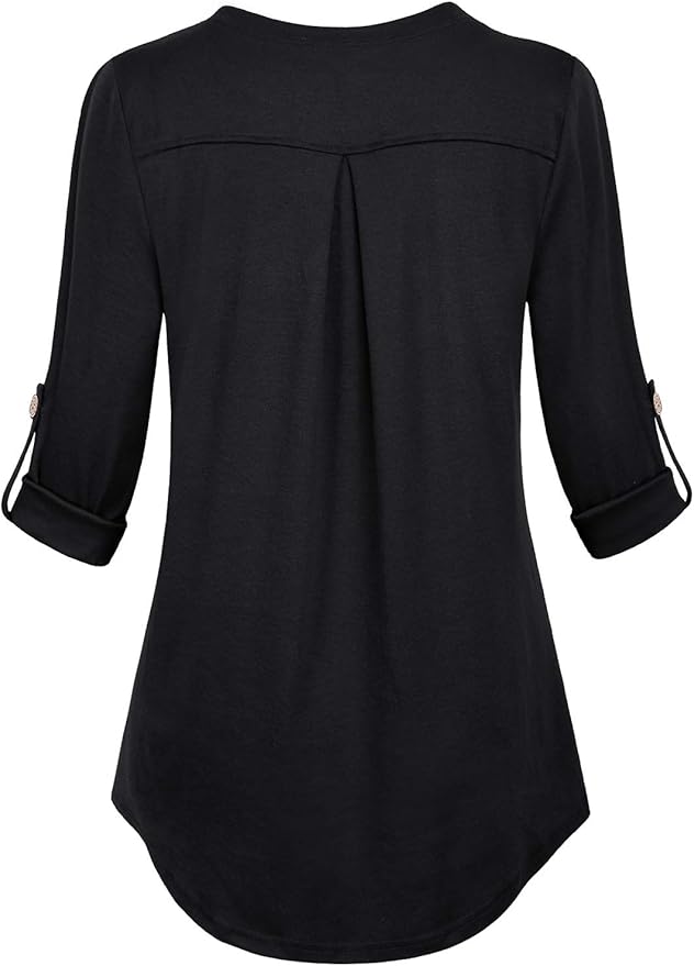 Joymom Maternity Rolled Long Sleeve Nursing Tops Tunic Blouses Breastfeeding