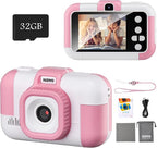 Kids Camera, SUZIYO Children Digital Selfie Video Camcorder 1080P Dual Lens 2.4 Inch HD, Birthday Christmas Electronic Gifts Toys for Age 3-9 Years Old Toddlers Girls Boys with 32G TF Card,Pink