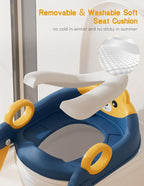 Potty Training Seat, Toddler Toilet Seat With Steps, 2 In 1 Toddler Potty Training Toilet With Splash Guard, Anti-Slip Step Stool Soft Mat, Adjust High Potty Seats For Toddlers Kids Boys Girls