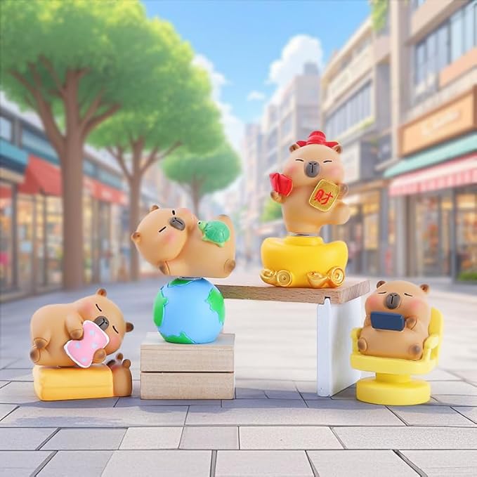 Capybara Series Blind Box Collectible Action Figures, Random Cute Capybara Toy for Capybara Lovers, Mystery Box Gift for Home Decor Birthday Party Favors