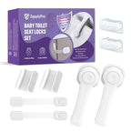 Baby Proofing Toilet Seat Locks Set - Toilet Lid Locks & Multi-Purpose Safety Locks - Easy Installation Child Locks Set with 3M Adhesive - No Tools Required (Pack of 2)