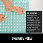 GORILLA GRIP Patented Square Shower Stall Mat, Small Bathtub Floor Mats for Stand Up Showers with Suction Cups and Drainage Holes, Machine Wash, Soft on Feet, Bathroom Accessories 21x21 Inch, Green
