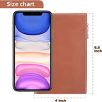 Genuine Leather Travel Passport Wallet, Slim RFID Blocking Holder for Secure Travel and Document Organization (Brown)