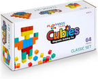 Playmags Magnetic Blocks Building Toy, 64pc Magnet Cubes STEM Toys for Toddler & Kids, Preschool, Educational Sensory Construction Block Toy for Boys & Girls