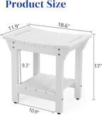 Waterproof Shower Bench, Poly Lumber Shower Stool for Shaving Legs, Shower Chair Seat with Storage Shelf and Handles, Bathroom Bench for Inside Shower, Non-Slip
