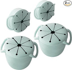 Snack Cups for Toddlers Spill Proof,Baby Snack Containers,Collapsible Food Grade Silicone Snack Cup,Dishwasher Safe and BPA Free,Set Of 2,13 Oz,Blue