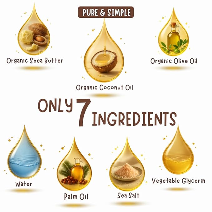 Unscented Baby Soap Bar for Sensitive Skin | Only 7 Ingredients | Gentle Face & Body Wash for Babies, Toddlers, Kids & Adults | Organic and Natural | 7 Bars - Big Value Bundle