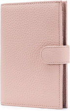 RFID Passport Holder Travel Wallet for Women, Leather Passport Cover Wallet with Card Holders SIM Slots,Zippered Coins Pocket and Cash Slot Slim Compact Travel Wallet (Pink)