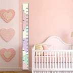 Growth Chart Wall Hanging, Portable Kids Wall Ruler Removable Height Measure Chart for Boys Girls Growth Ruler from Baby to Adult for Child's Room Decoration 79''7.9'' (Pink)