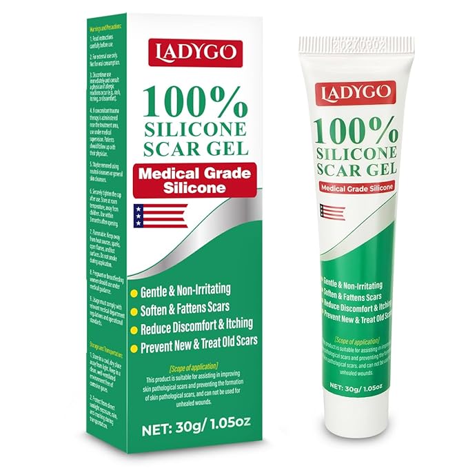 Advance Silicone Scar Cream Gel: Old & New Scars Treatment Stretch Marks Removal - Body Face Surgical Skin Healing - Recovery C-Section Keloids Injury Acne Wound Dark Spot for Kids 1oz (30 g) (Green)