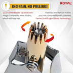 [MADE IN KOREA] ROYAL Gold Nose hair trimmer for men, Golden Birdie, Allergy-free, Manual, Battery-free, Waterproof, Painless with Twelve Dual-Edged blades, Patented Mechanism ET-4PG