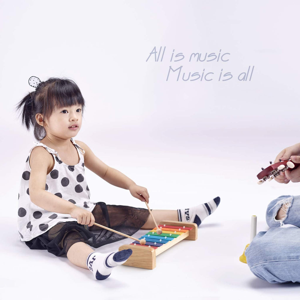 MUSICUBE Xylophone for Kids Wooden Xylophone with Mallets Orff Music Instrument for Educational Preschool Learning Baby Percussion Kit Professional Tuning Gift Choice for Children