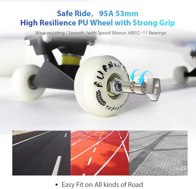 Easy_Way Complete Skateboards- Standard Skateboards for Beginners Kids Boys Girls Teenager- 31''x 8''Canadian Maple Cruiser Pro Skate Board, Skateboards