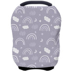 Car Seat Covers for Babies - Multi- use Nursing Carseat Canopy, Breastfeeding Covers, Baby Shower Gifts for Boys and Girls (Grey Rainbow)