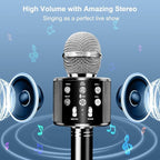 Microphone for Kids, Voice Changing Karaoke Micorphones Boys Girls Gifts for Kids Party Singing Microphone, White Elephant Gift for Adults