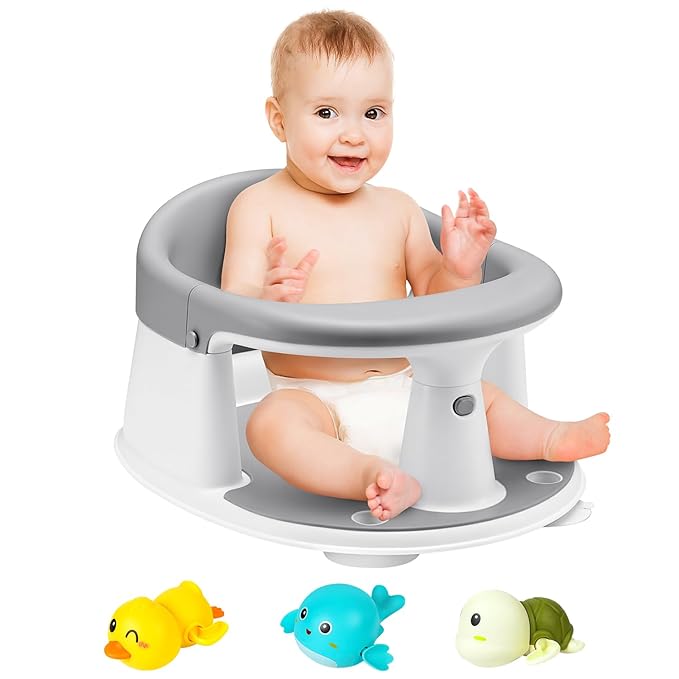 Baby Bath Seat, 2025 New Upgraded Infant/Toddler Sit Up Bathtub Seat for 6-12-24 Months, Great Shower Gifts for Newborn and New Mothers