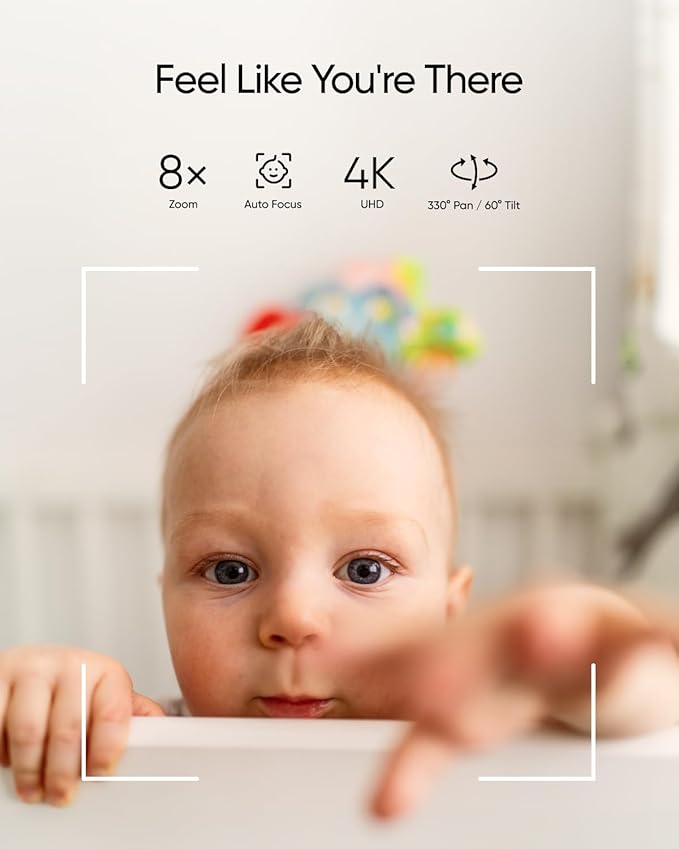 eufy Security Baby Monitor E21 with 4K UHD Camera, 5'' 720p Display, 8X Zoom, Hybrid Wi-Fi and No Wi-Fi Connection, 24/7 Recording in app, Pan-Tilt, Portable Camera with Built-in Battery, ANR