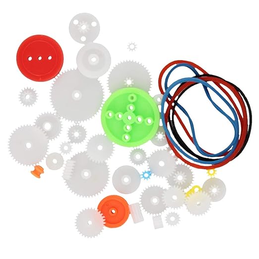 Fielect 43Pcs Plastic Gear Kit With Assortment Accessories for DC Motor Robot