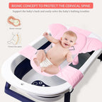 AIR&TREE Baby Bath Seat Support Net, Quick Drying, Adjustable, Comfortable, Non-Slip, Infant Bathtub Sling Shower Mesh for a Tub, with Safety Support Corners (Pink)