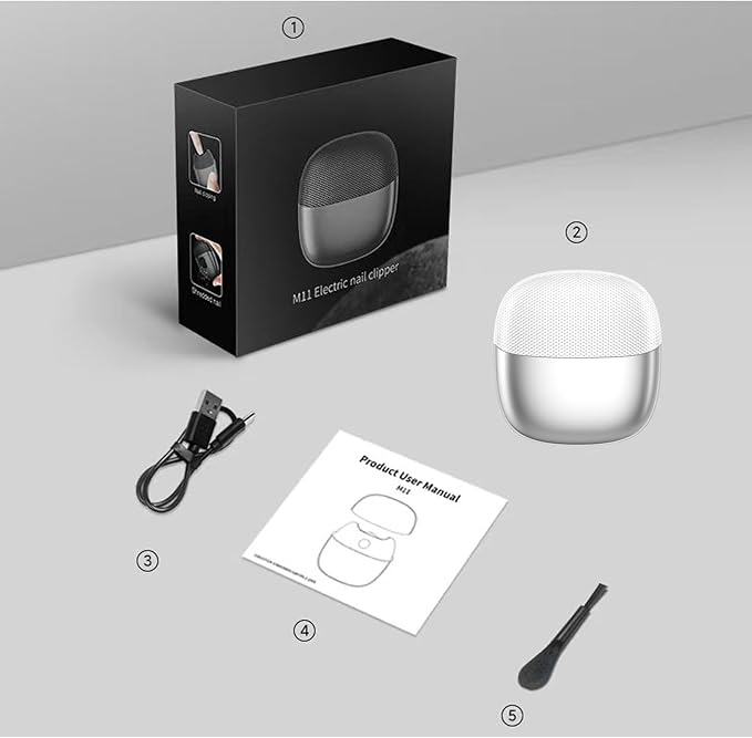 YFLife 2025 Electric Nail Clipper Integrated Cutting and Grinding, with Led Light, 2 Speed, Quiet and Portable Baby Nail Trimmer for Autism Kids Adult Seniors (White)