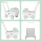 Wooden Baby Push Walker for 1 Year Old and up, Toddler Shopping Cart Push Toys for Boys Girls