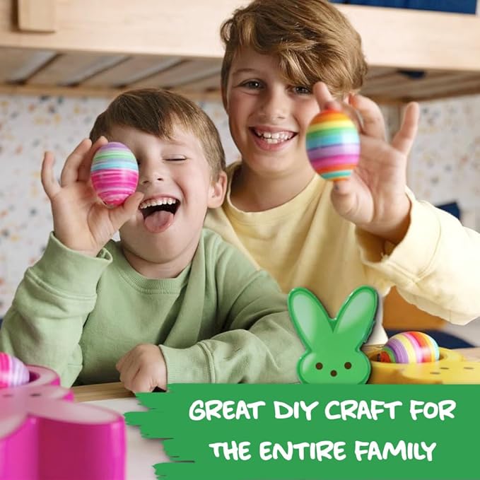 The Eggmazing Egg Decorator - Peeps Bunny - Arts and Craft Set Includes 6 Colorful Quick Drying, Non-Toxic Markers - Green - Packaging May Vary
