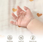Heart Baby Blankets for Girls, Soft Nursery Minky Blankets with Muslin and Dotted Fleece Back 30x40 inches, Receiving Bed Quilt for Newborn, Infants, Toddlers