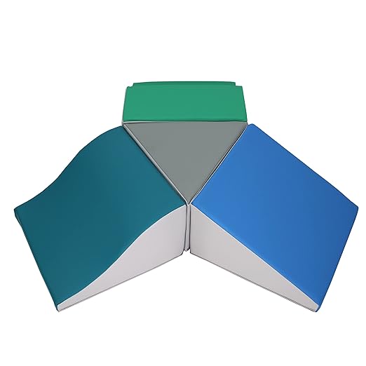 FDP SoftScape Toddler Playtime Junction 360 Climber, Indoor Active Play Structure for Toddlers and Kids; Safe Soft Foam for Crawling, Climbing and Sliding (4-Piece) - Contemporary, 13799-CT