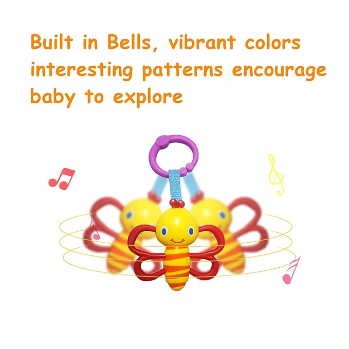 Baby Toys, Cartoon Animal Hanging Rattle Toys, Handbells Baby Rattles, Baby Bed Crib Car Seat Travel Stroller Toys for Infant, Best Birthday Gift for Newborn, 4 Pack