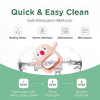 Teething Toy for Infants & Babies, Teethers for Babies 3-6 Months, Baby Teethers 0-6 Months, Teething Toys 6-12 Months, TotCo Never-Drop Baby Teething Toy, Pink